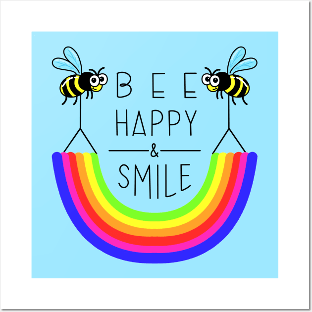 BEE HAPPY & SMILE Wall Art by MAYRAREINART